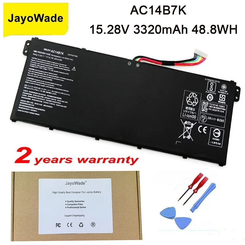 AC14B7K Laptop Battery For Acer Spin 5 SP515-51GN Swift SF314-52 For Acer Nitro 5 AN515-42 15.28V 3320mAh 50.7WH AC14B7K Battery
