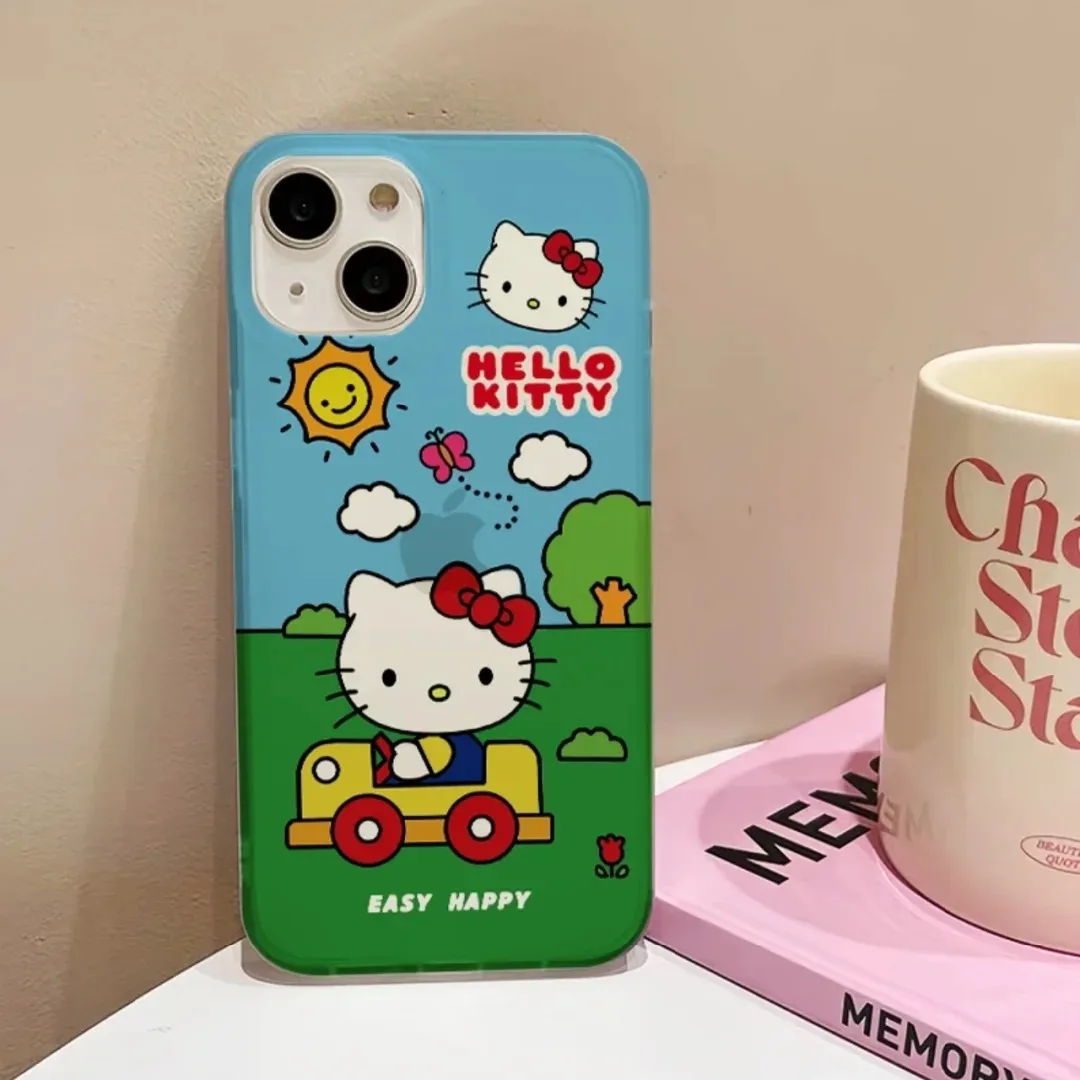 Drive HelloKittys Sanrios KT Cat Clear Space Phone Case For Oppo A2 A3 A9 A5 A16 A53 A55 A72 A76 A78 A92 A92S A74 A97 A98 Pro 5G image 3