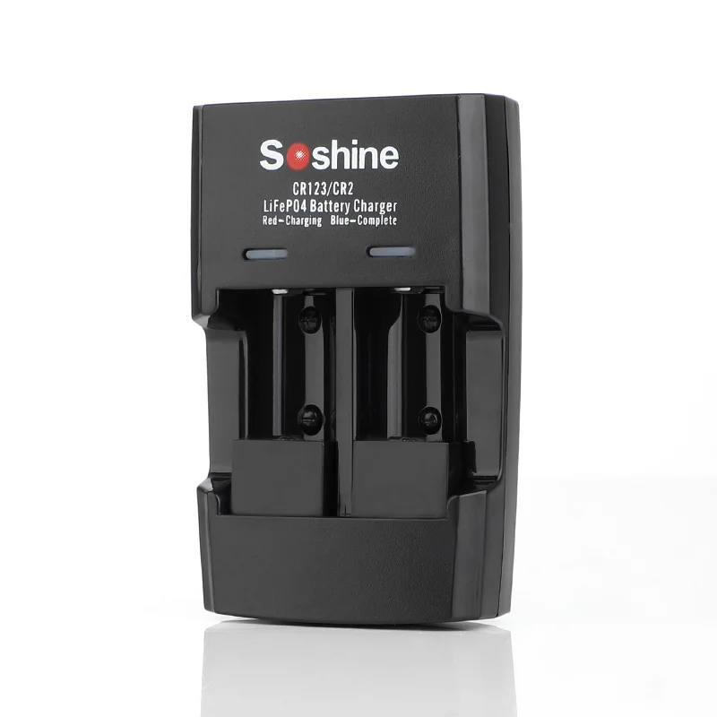 Soshine USB LiFePO4 Charger S5(Fe) With CR123 3.2V 550mAh LiFePO4 Rechargable Battery image 2