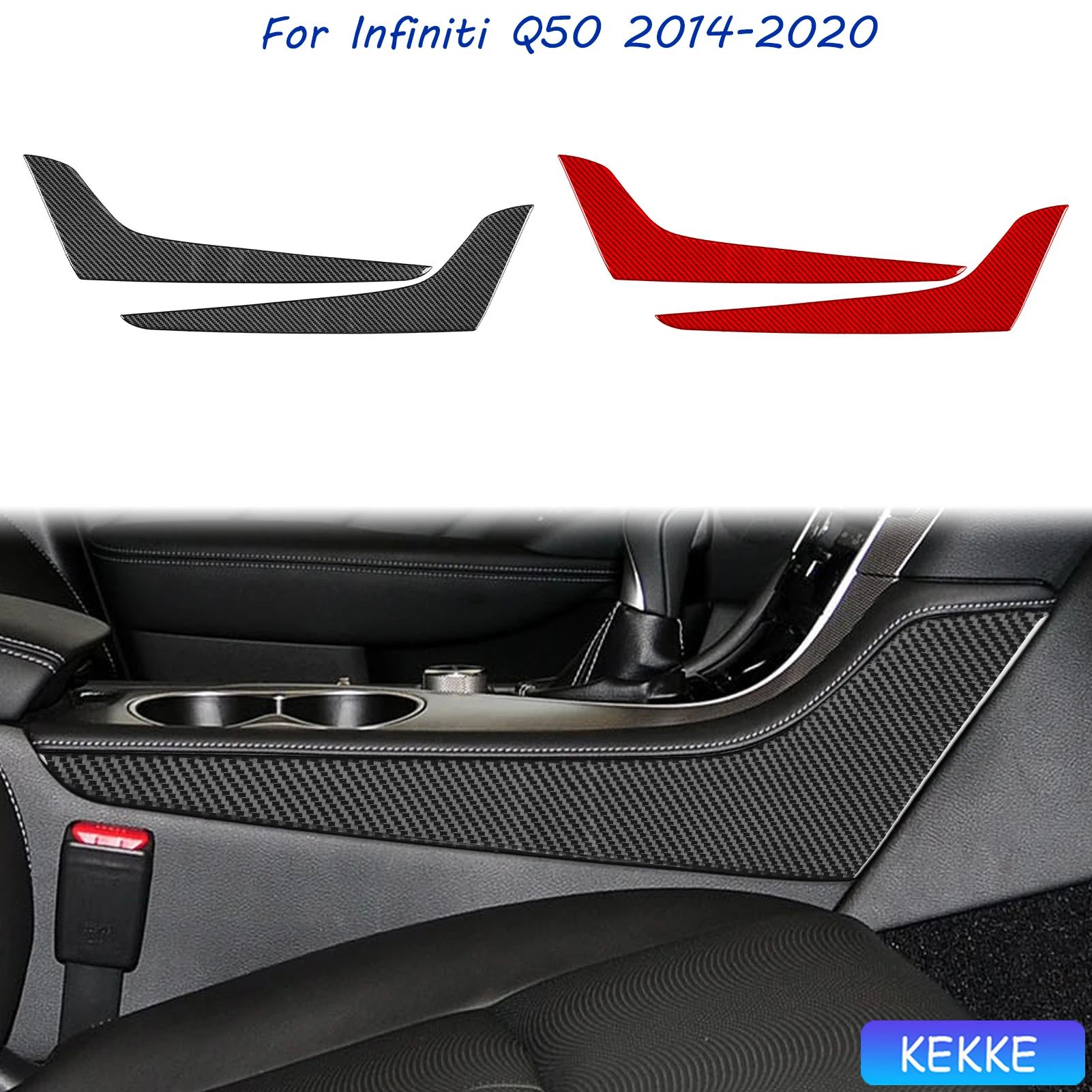 

For Infiniti Q50 2014-2020 Auto Gear both sides Soft Carbon Fiber Car Decoration Interior Accessories Stickers