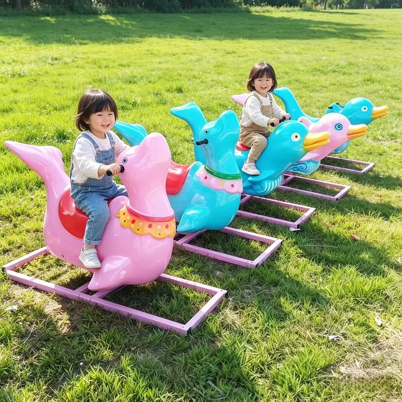 Unpowered Children Rides, Animal Spring Rocker for Park and Playground, Outdoor Non-Powered Amusement Equipment