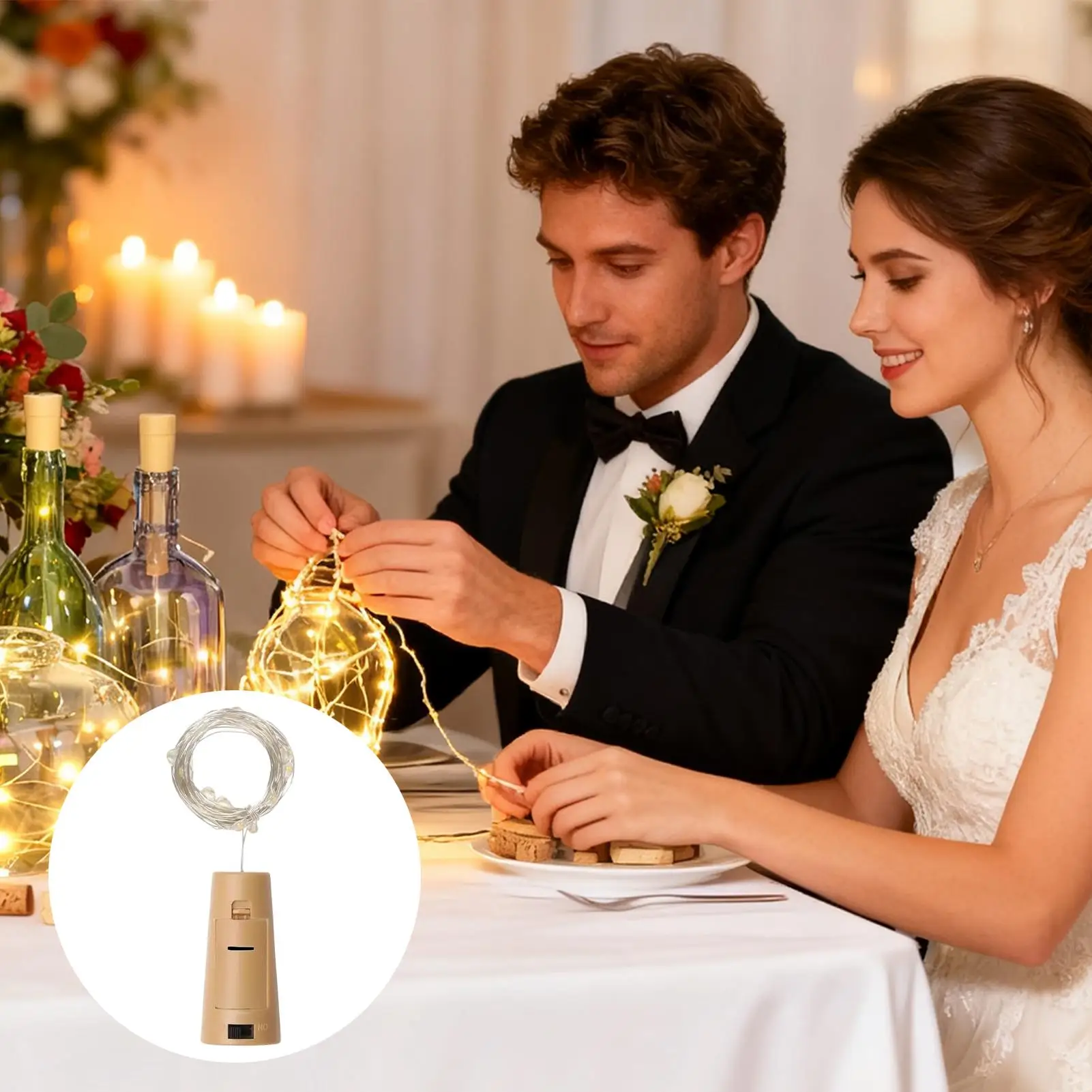 Wine Bottle Lights 20-LED Wine Bottle Cork Lighting 6.56FT Copper Wire Fairy Jar Lighting For Wedding Party Festival Birthday