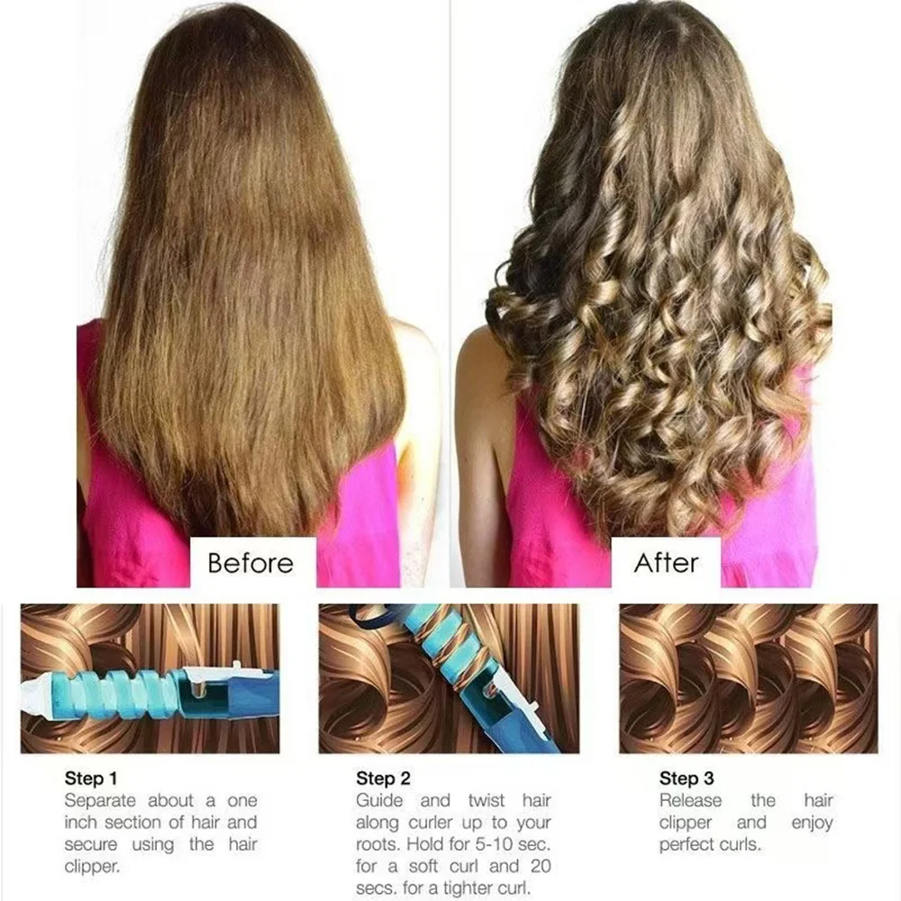 Curling Iron Electric Hair Styling Tool Spiral Rotating Curler Salon Accessories Curl Hair Tools