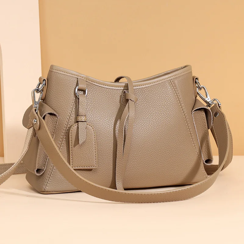 

First layer cowhide women's shoulder bag genuine leather large-capacity crossbody bag fashion versatile shopping bag handbag