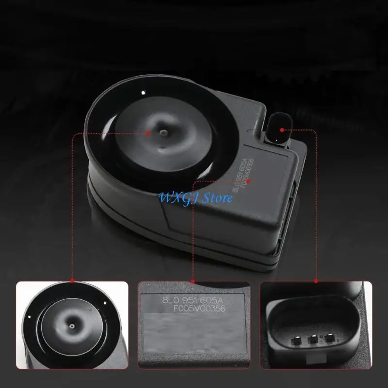 37JE Quick Response Car Security 120dB High Volumes Alarm Horn Mount Anti Theft Device 8L0951605A For B6 B7 B8 RS4