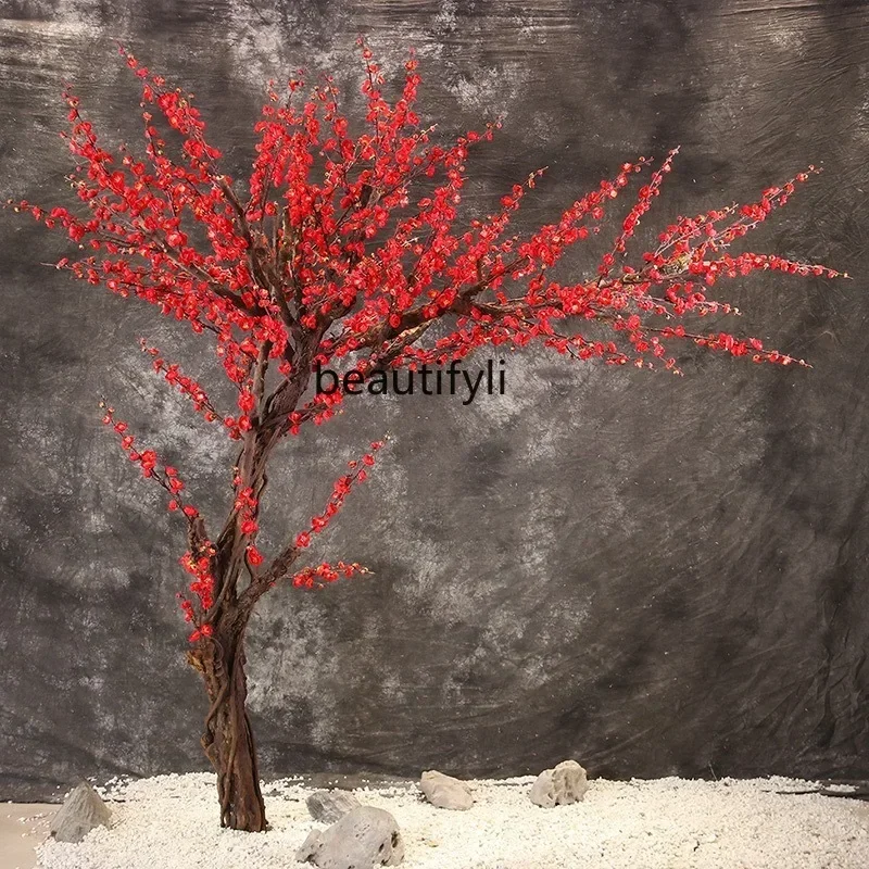 

Simulation Plum Tree Large Fake Peach Tree Green Plant Decoration Cherry Tree Display Fake Trees