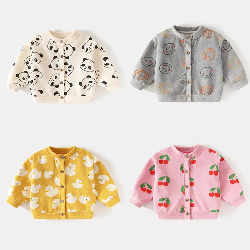 

2025 Baby Unique Children's Spring Baby Cardigan Boys Jacket Baby Clothes Girls Knitted Sweater Spring New Products