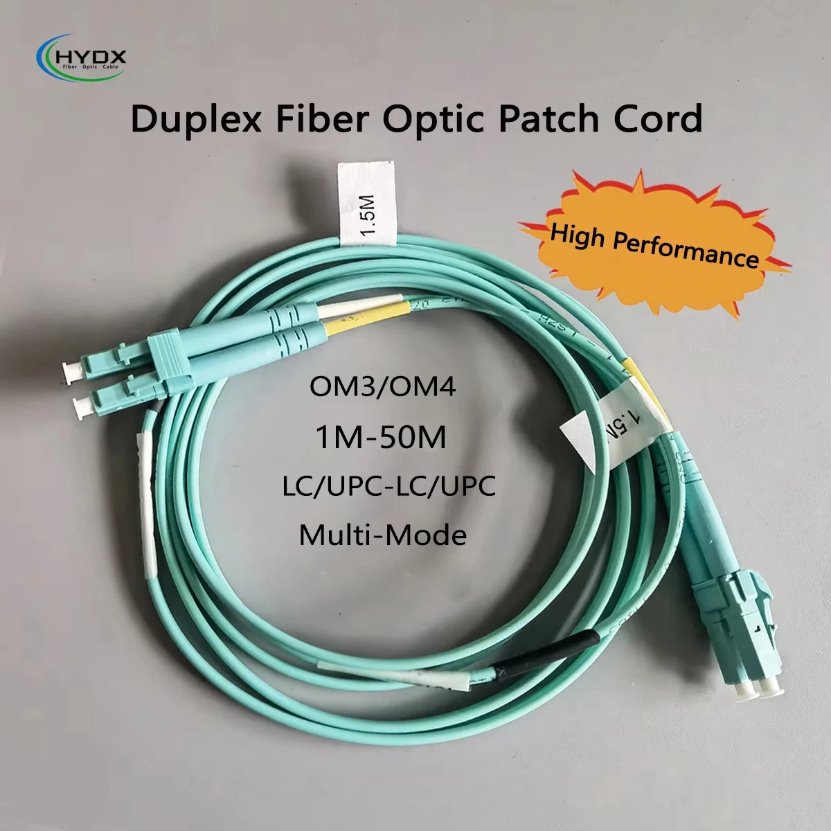 สายเคเบิลใยแก้วนำแสง 10G OM3/OM4 LC UPC-LC UPC ความยาว 1-50 เมตร แบบมัลติโหมด 50/125um สายแพทช์ไฟเบอร์ออปติกแบบดูเพล็กซ์ สายเคเบิลเครือข่าย ขายส่ง