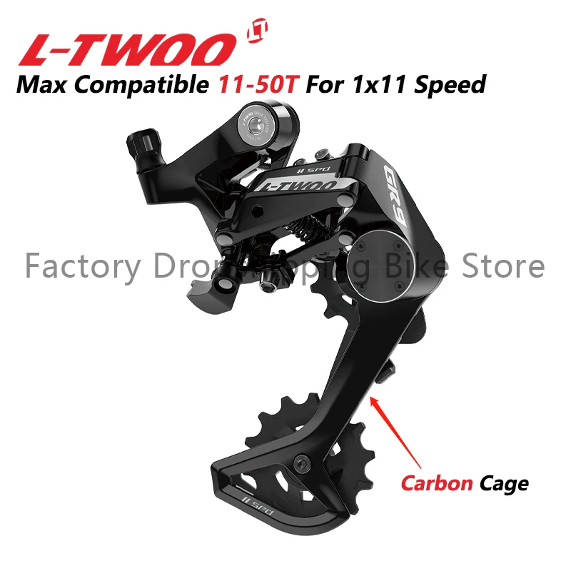 LTWOO GRT GR9 GR7 Damping System Gravel Bicycle Rear Derailleur 1x12S 1x11S 1x10S Carbon Fibre Cage Compatible 50T Cassette