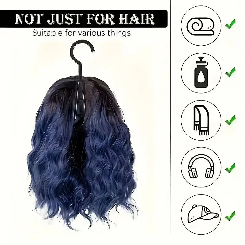 2Set Wig Storage Bag With Hanger Hair Bags With Plastic Hanger For Virgin Hair Black Wig Organizer Hangers For Multiple Wigs New view 6