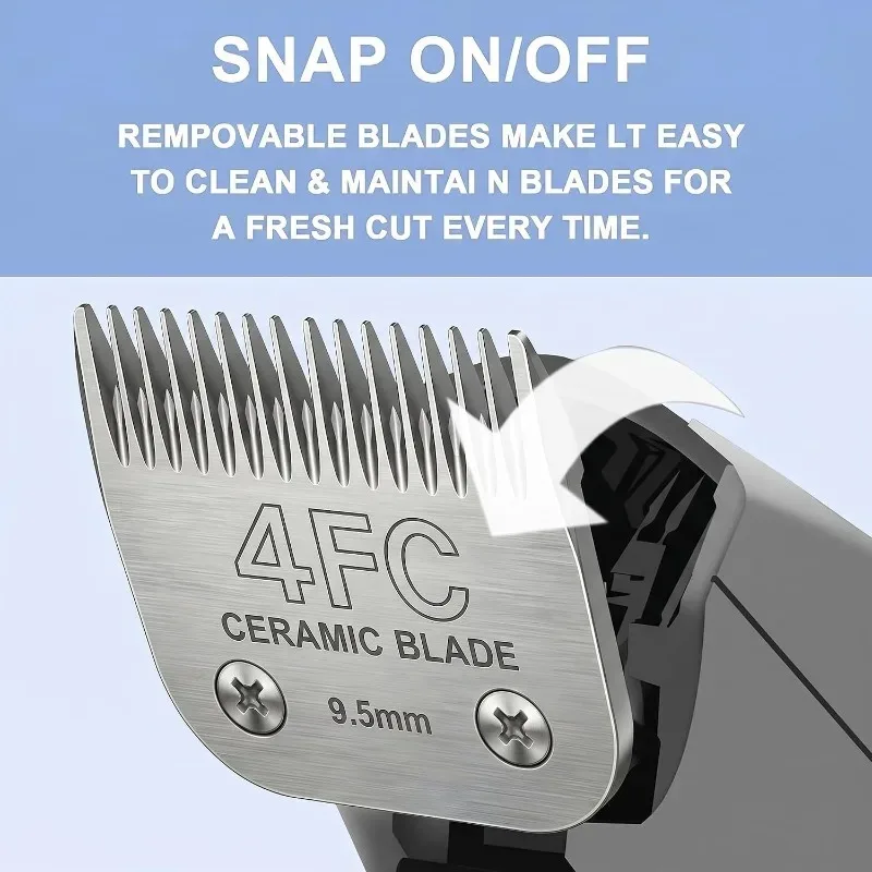 4FC Quality Ceramic Blade 9.5mm Detachable Pet Dog Clipper Bladefor Andis Oster A5 KM Series Clippers Sharp & Durable 1 Pcs