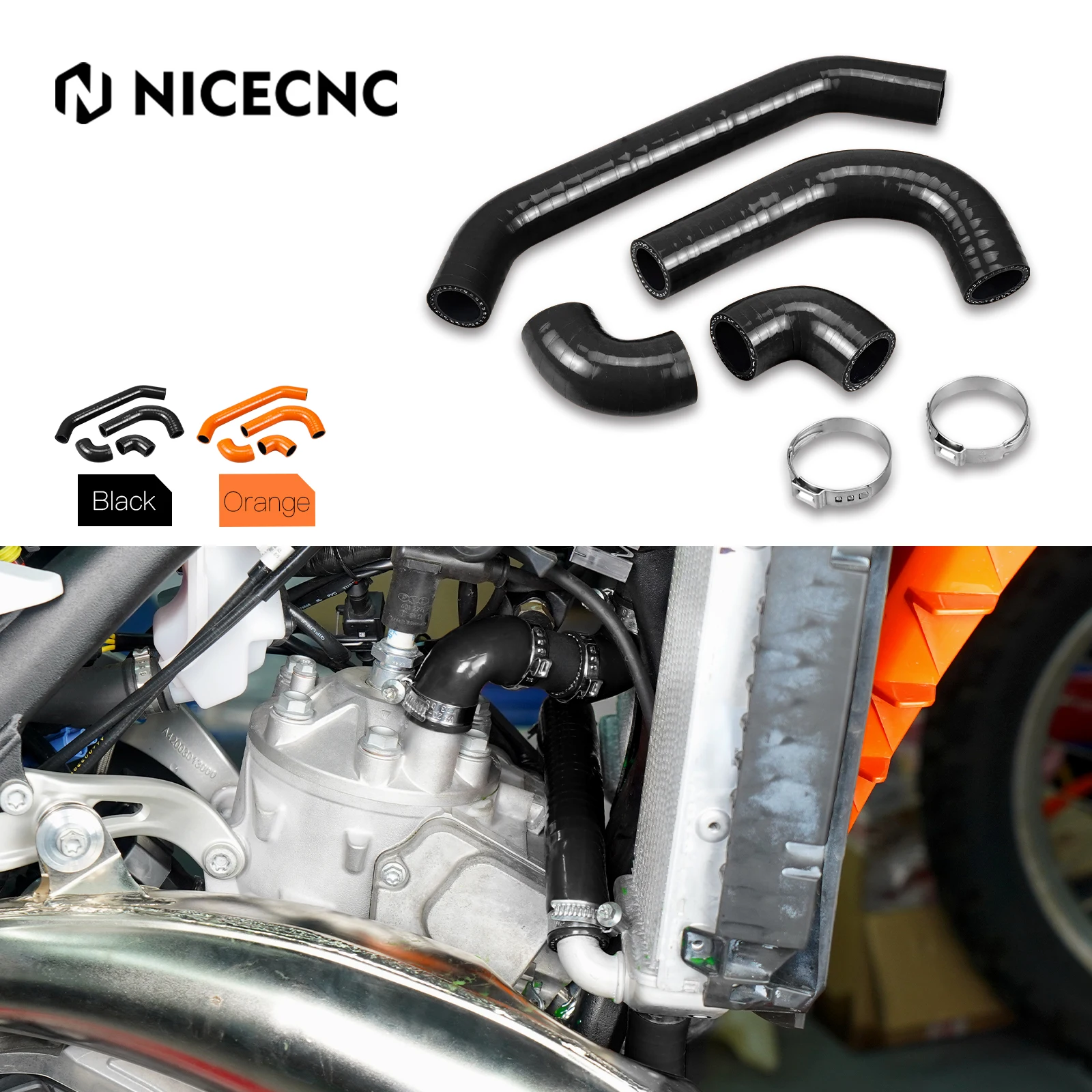 

For 2024 GasGas EC 300 EC 250 MC EX EC 300 250 Silicone Radiator Coolant Hose Clamps Kit For Husqvarna TE 300 TE 250 TX 300