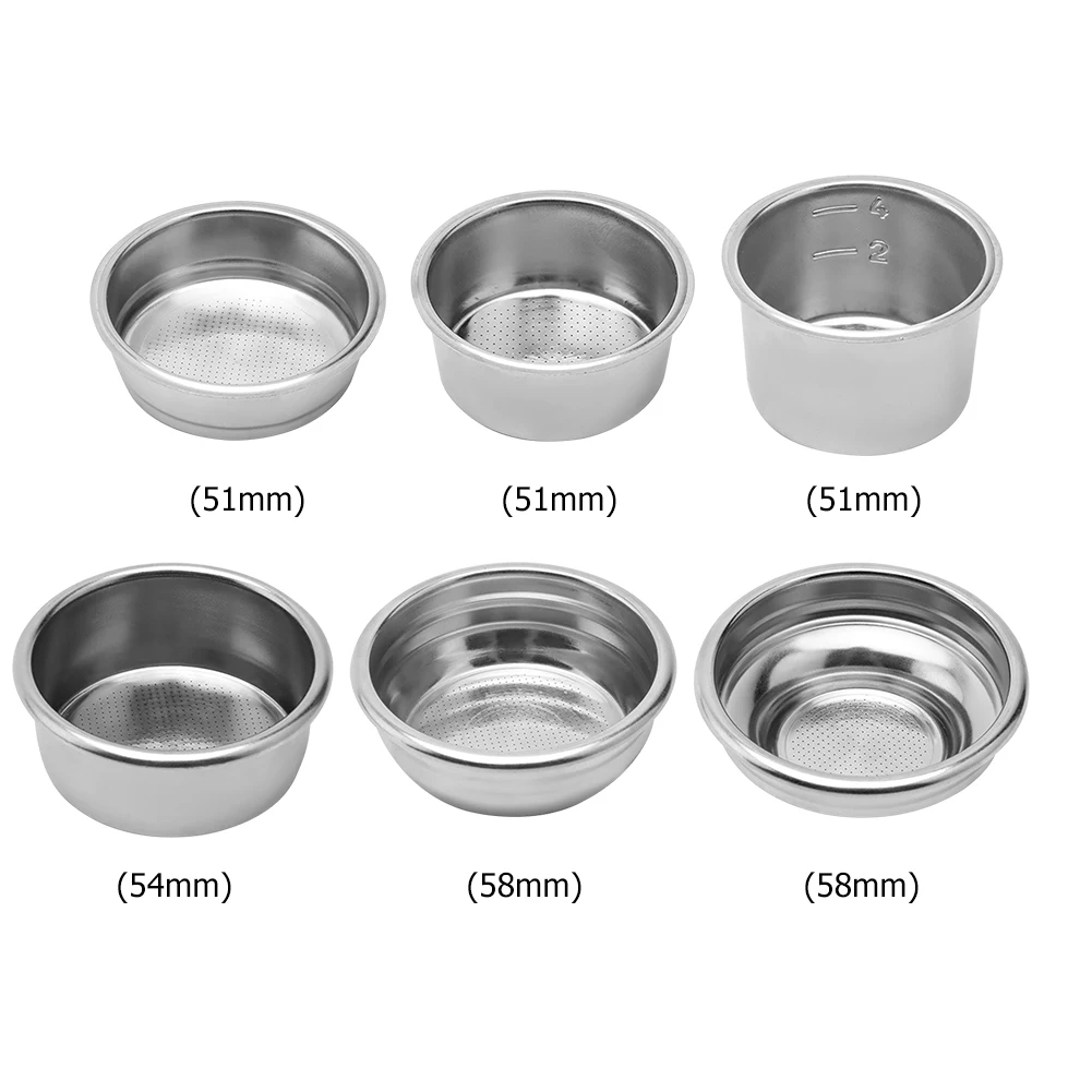 51/54/58mm Stainless Steel Coffee Powder Bowl Replacement Filter Basket Coffee Machine Household Coffee Maker Kitchen Accessory