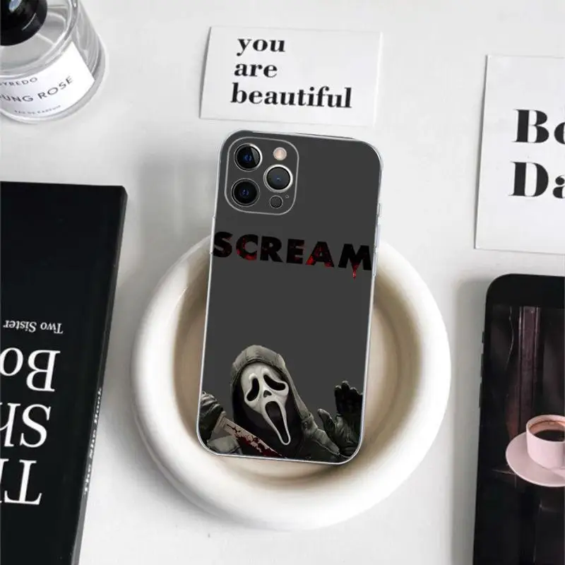 S-SCREAM H-Horror Phone Case For iPhone 15 14 13 12 Mini 11 Pro XS Max X XR SE 6 7 8 Plus Soft Silicone Cover