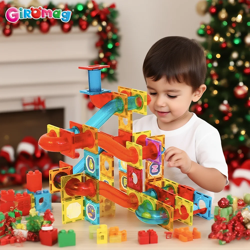 

GIROMAG 10-110pcs Magnetic Tiles And Tubes Building Set - STEM Educational Construction Toys for Kids Boys & Girls Aged 3-12