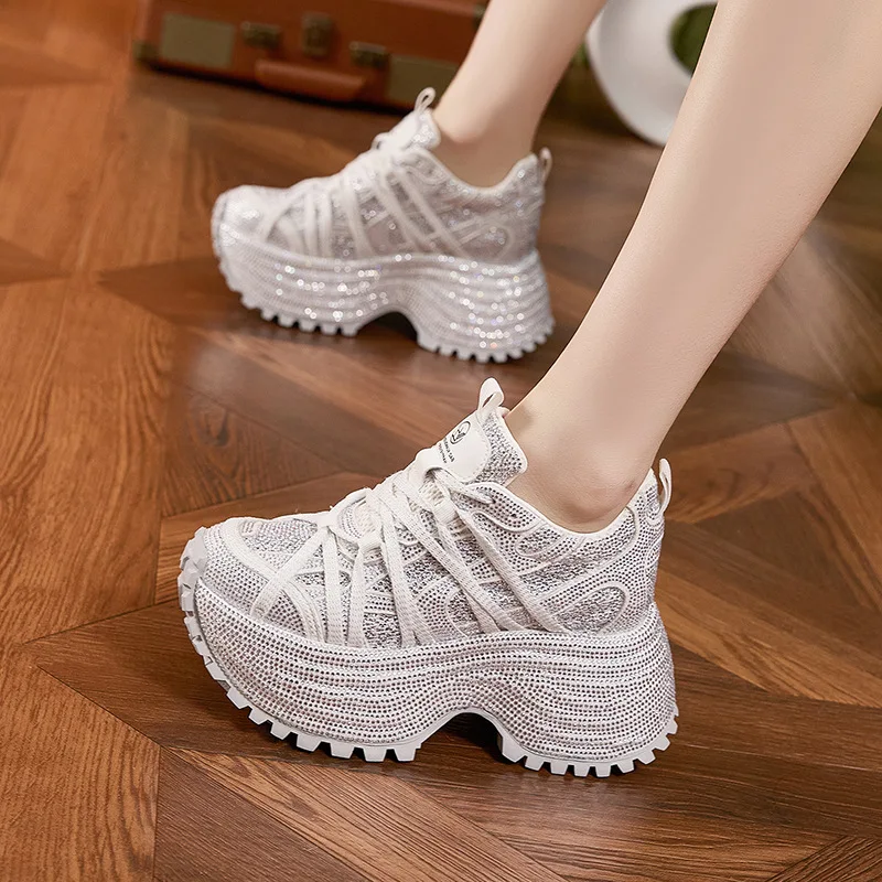 

Women's Spring Summer Dad Shoes 2026 Breathable Mesh Thick Bottom Hollow Casual Increase Comfort Footwear