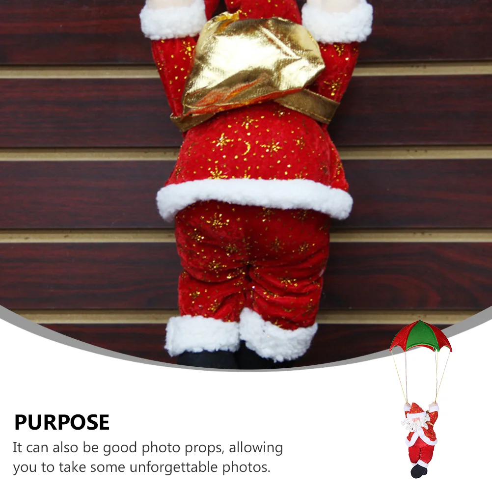 Skydiving Santa Festival Pendant Parachute Claus Decor Lovely Plush Figure Toys Christmas Adornment Ornament Climb