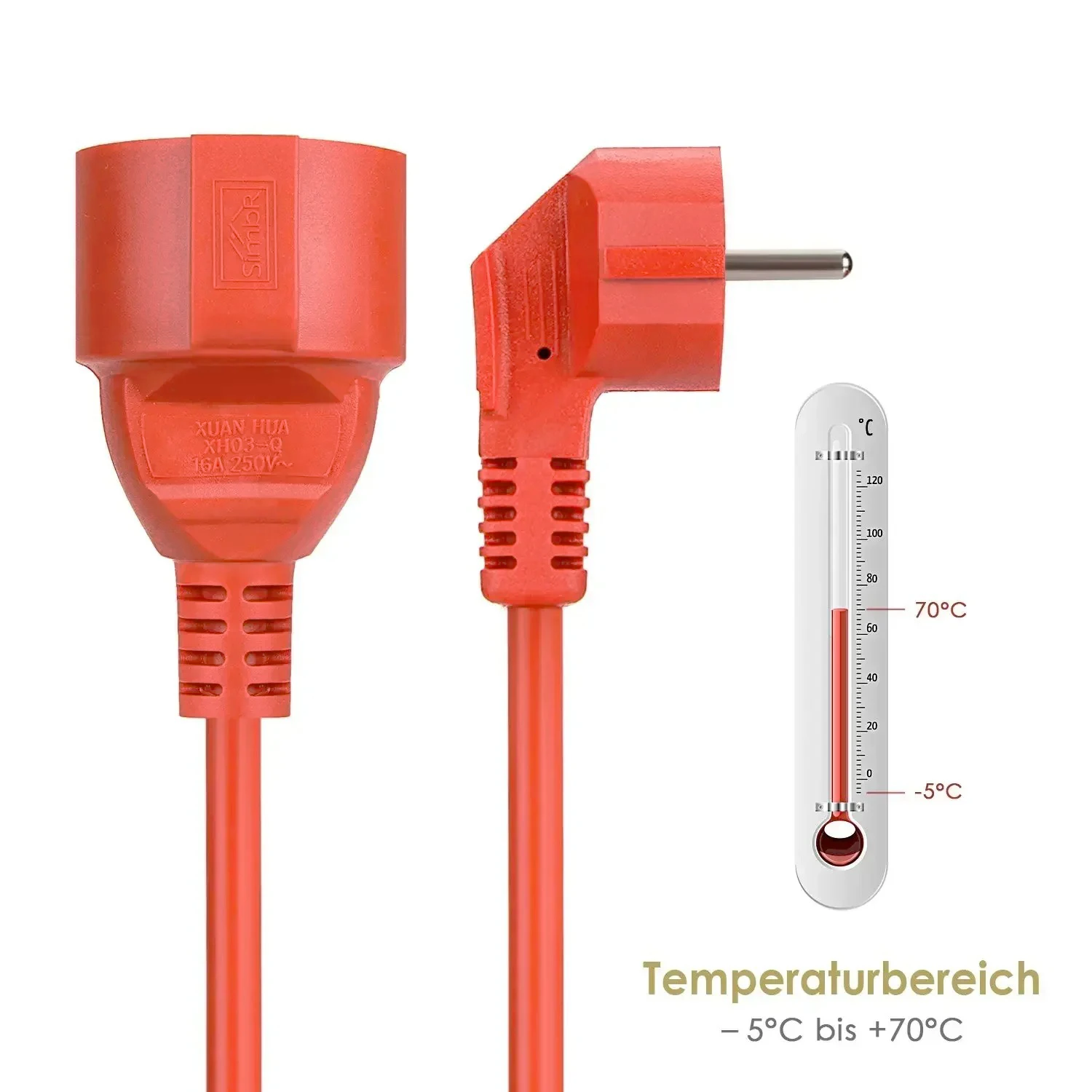 電源タップ延長コード5/10/20mケーブル16A euアウトレット4000ワット電気schuko 1.0ミリメートル赤の屋内屋外のプラグソケットエンジニアリング