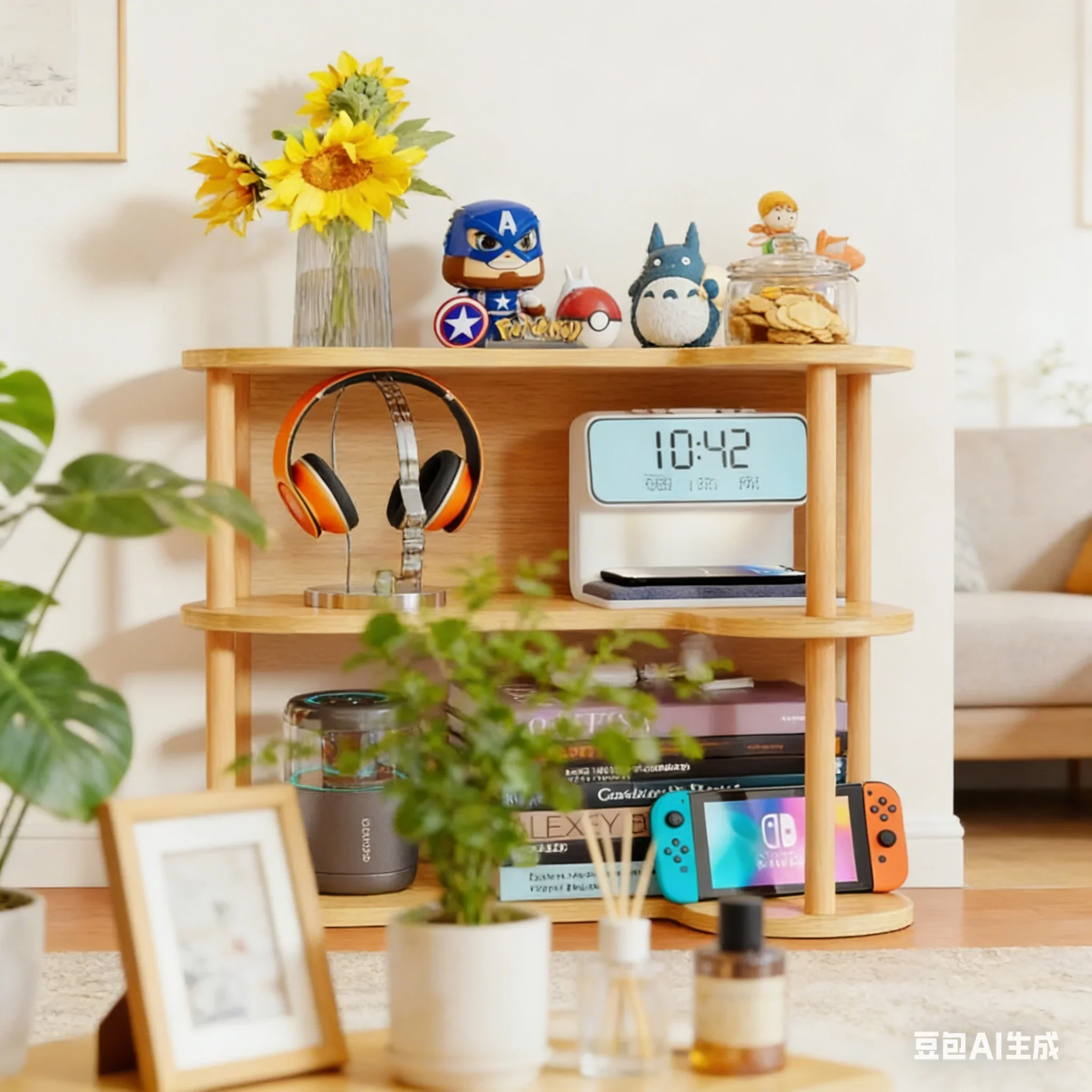 AOLIVIYA Modern Book Desktop Corner Bookshelf Storage Multi Layer Organizer With Simple Small Shelf Solid Wood Rod Bookcases Lig