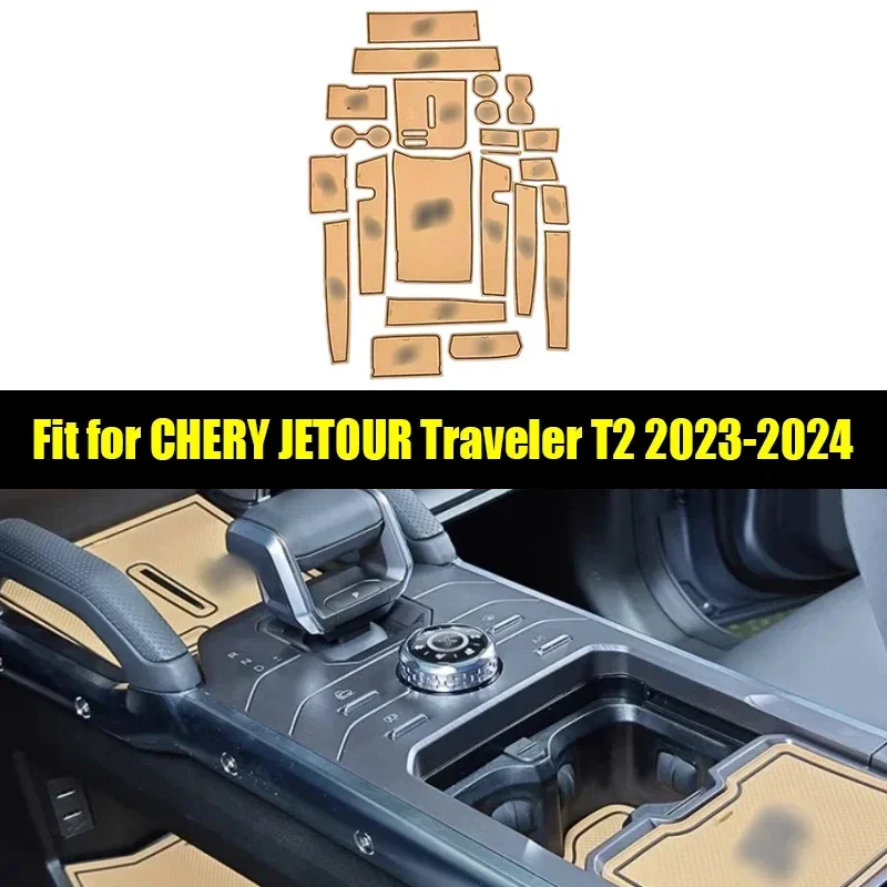 New! Door Slot Pad Fit for CHERY Jetour Traveller T2 2023 2024 Modified Door Storage Box Pad Dust-proof and Anti-slip Water Coas