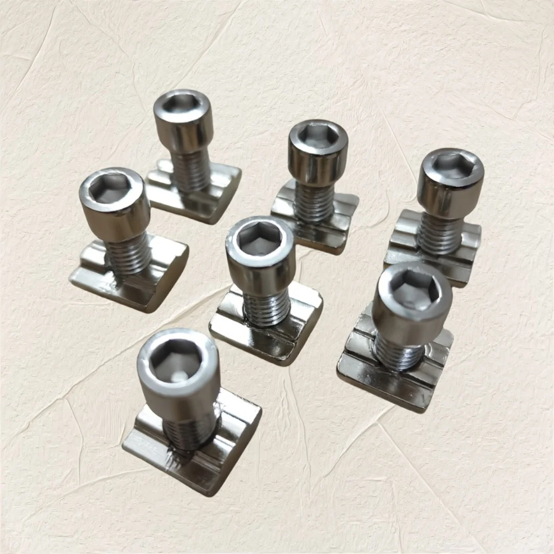 50 Stück, 25 Sätze, Edelstahl, M8, T-Nuten-Mutter-Set, Gleitmutter, Industriezubehör für Aluminiumprofile, Federklemme. – Detail 6