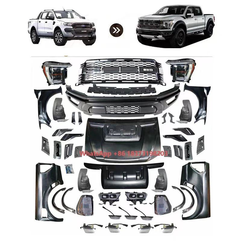 Automotive Exterior Modifications Upgrades Automotive Body Kit for FORD Ranger 2012-2020 Upgrade to 2022+ F150 Bodykit