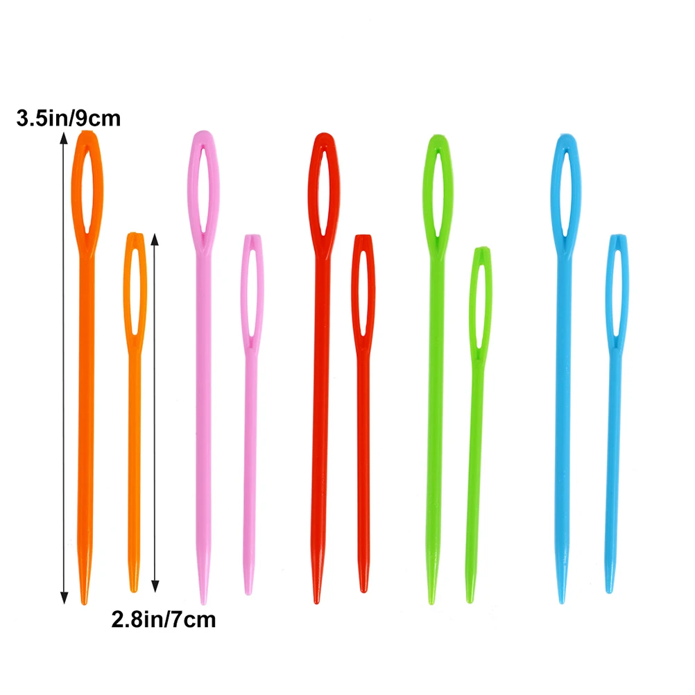 

80pcs Sewing Needles Plastic Weaving Tools Large Hole Knitting Needles 7cm 9cm Safe for Kids Crafts Needlework Projects