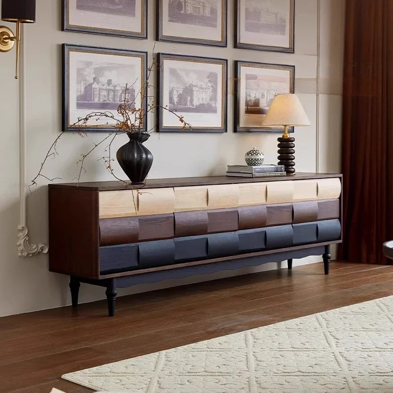 

Nordic Drawers Tv Stands Vintage Soild Wood Light Luxury Creativity Tv Stands Monitor Organizer Muebles Entrance Hall Furniture