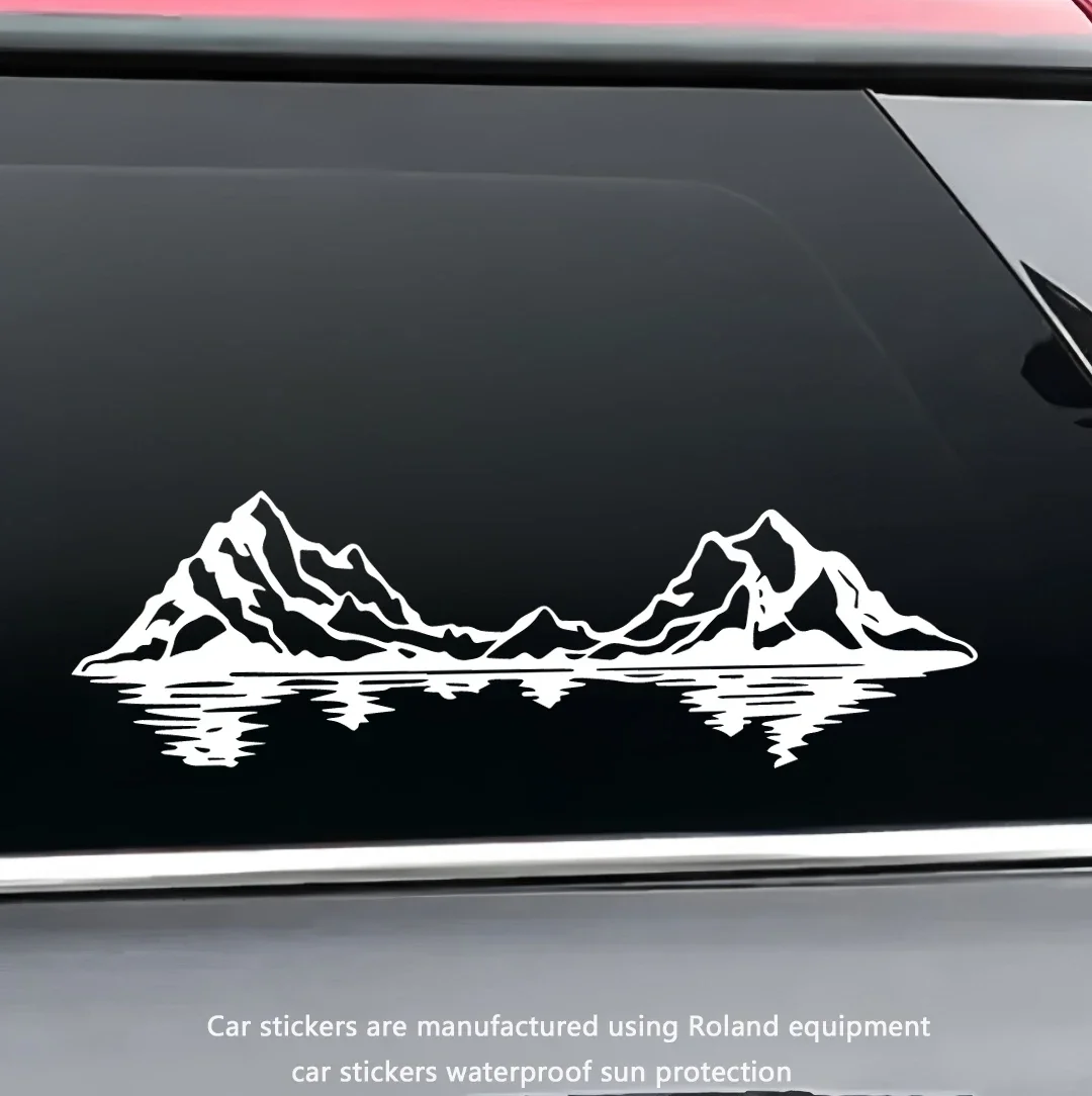 

Reflection Lake View Mountain Camper / RV Side Window Bumper Sticker Decal Sticker Decoration For Car Pickup Truck