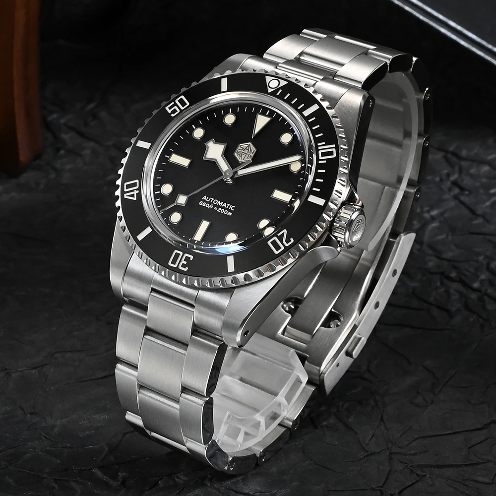 San Martin 2023 New 40mm Watch for Men Classic Luxury YN55 Diver Water Ghost Automatic Mechanical Sapphire Waterproof 200m BGW9