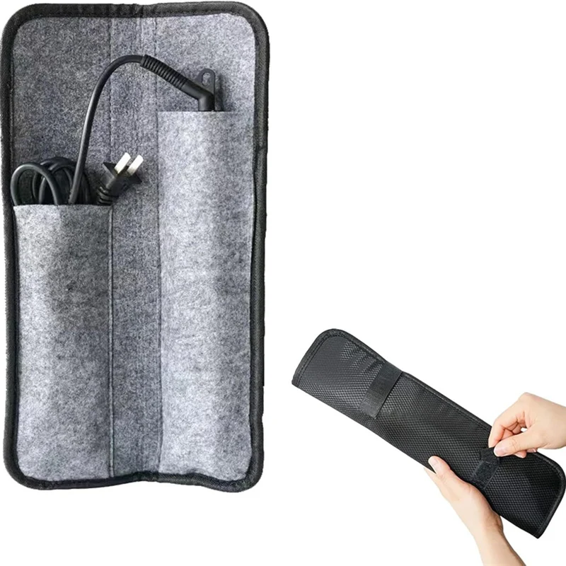 Sac de rangement pour fer à friser et lisseur, mallette de transport, degré de chaleur, rangement pour bigoudi