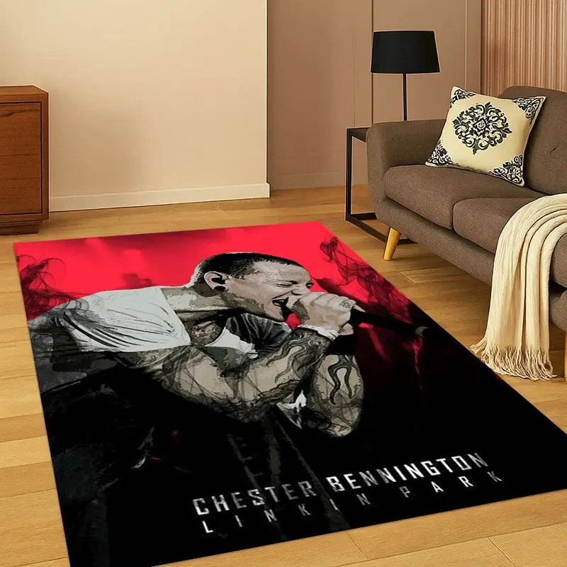 Retro L-Linkin-Park Rock Band Living Room Non-Slip Area Rug Soft Carpet for Bedroom  Playroom Sofa,Home Decor Doormat Gift
