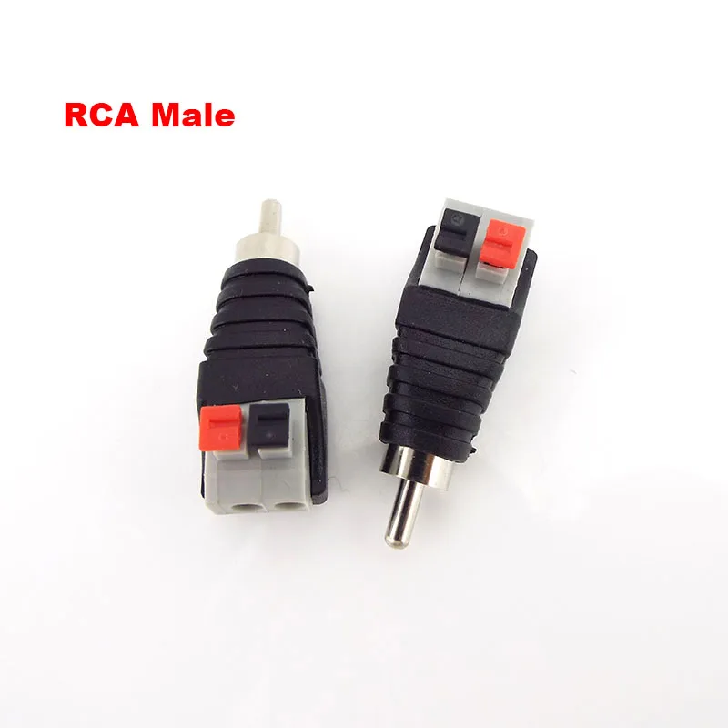 RCA Connector Press Plug Speaker Wire A/V Cable To Audio Male FemaleTerminal Adapter Jack Plug C3