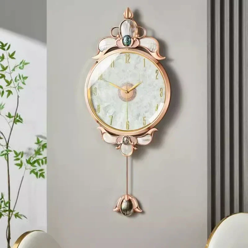Xenomorph Luxury Clock Wall Living Room Interior Bathroom Aesthetic Wall Watch Nordic Metal Vintage Horloge Murale Home Decor