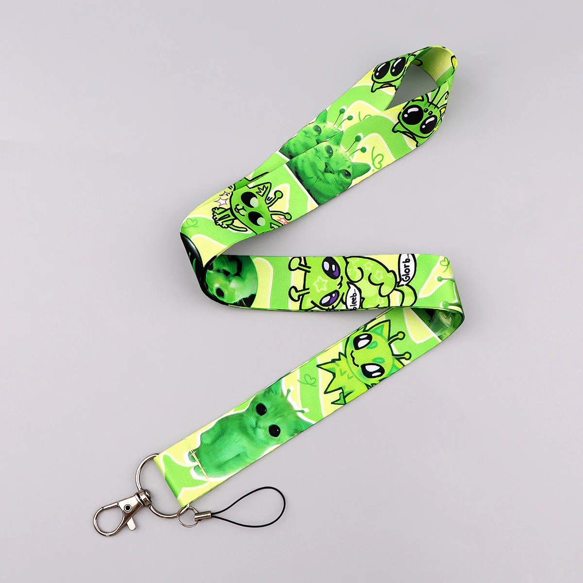 Alien Green Cat Credential Holder Lanyard, Fun Gift