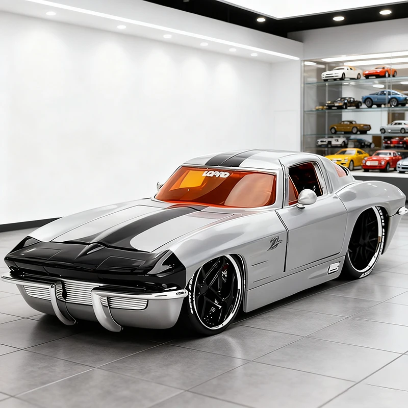 JADA 1:24 Corvette Sting Ray 1963 coche de aleación fundido a presión y vehículos de juguete modelo de coche modelo a escala en miniatura coche para niños