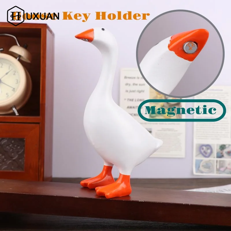 

Magnetic Key Holder Goose Shaped Figurine With Magnet Cute Desktop Ornament For Home Entry Kids Gifts Tabletop Decoration