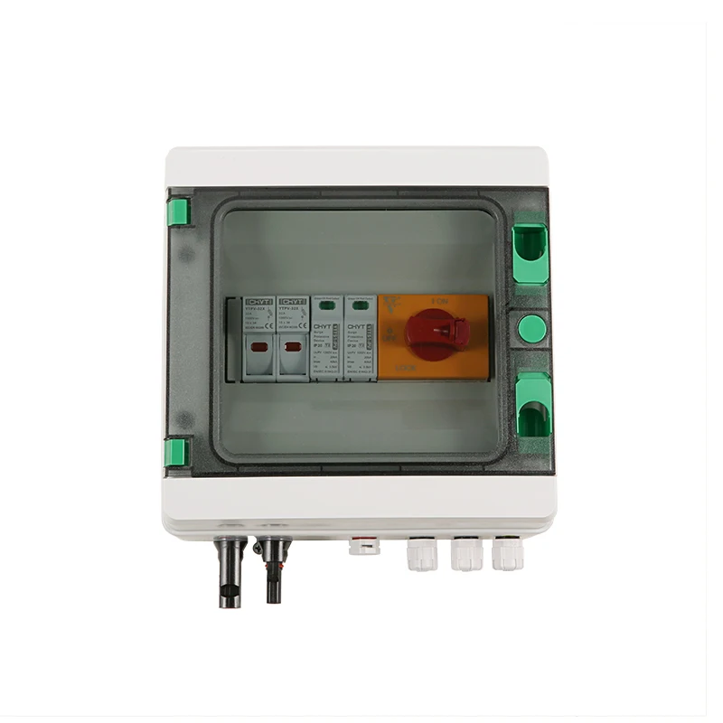 Waterproof Outdoor Mounted 1-in-1-out 1000V IP65 Solar PV Combiner Box Surge Lightning Protection DC Distribution Boxes