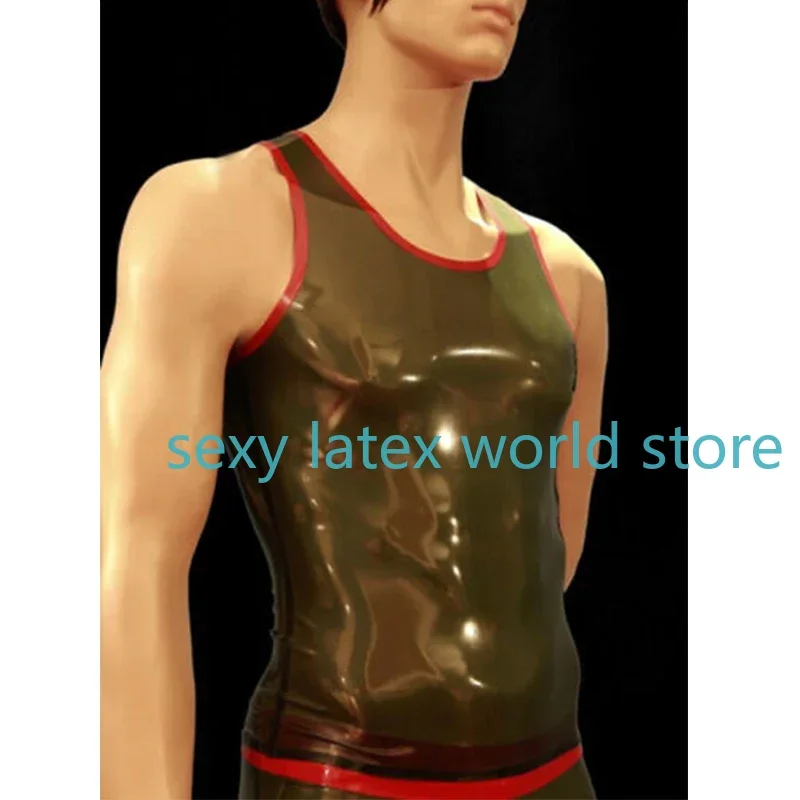 debardeur-en-latex-100-fait-a-la-main-pour-hommes-sans-manches-vert-armee-avec-garnitures-rouges-t-shirt-xs-a-xxxl