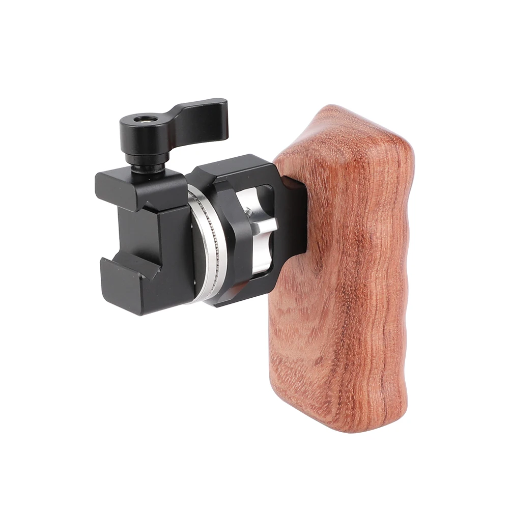 Manopole in legno a sgancio rapido CAMVATE con connessione runa rosetta M6 e adattatore morsetto NATO per videocamera DV RED Camera Cage Rig