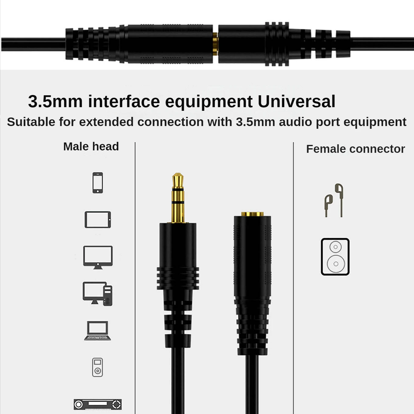 3.5 مللي متر ستيريو ذكر إلى أنثى الصوت تمديد كابل الحبل ل سماعة التلفزيون الكمبيوتر المحمول MP3 MP4 سماعة