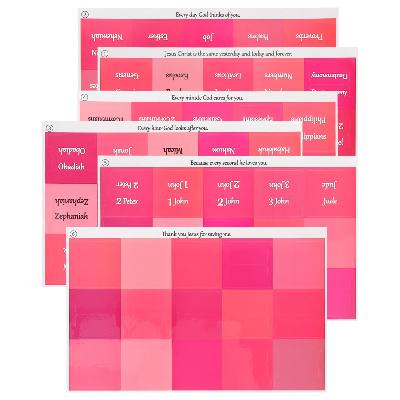 6 Sheets Bible Index Tags Sticky Tabs Adhesive Month Monthly Planner Book Annotation Page Self-adhesive for Annotating Books