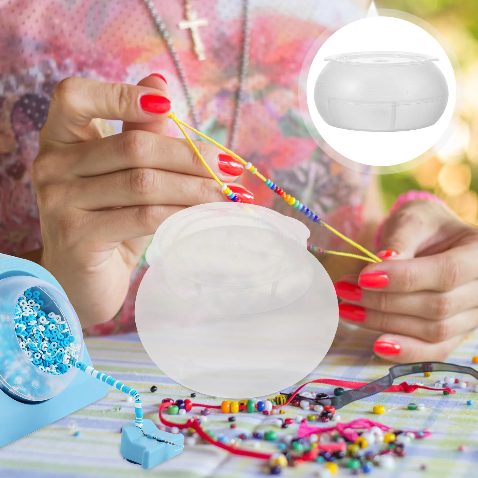 البلاستيك DIY الديكور السلطانية قوي حبة حامل ل دليل الخرز التوتير الحرف حبة سبينر السلطانية أداة صنع المجوهرات #2