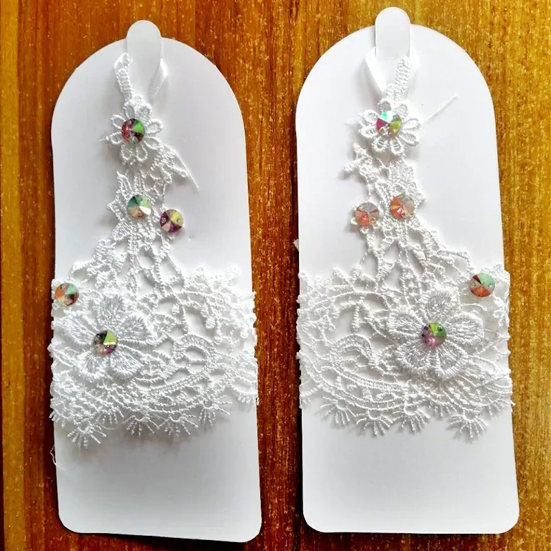 Accessories Fashion Elegant Simple Flower Crystal Embellished Lace Bridal Wedding Gloves