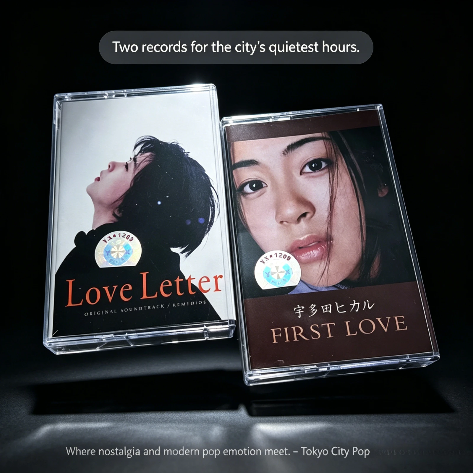 

Love Letter OST & First Love Cassette Tape Set with Album Covers Retro Collectible Gift for Fans Hikaru