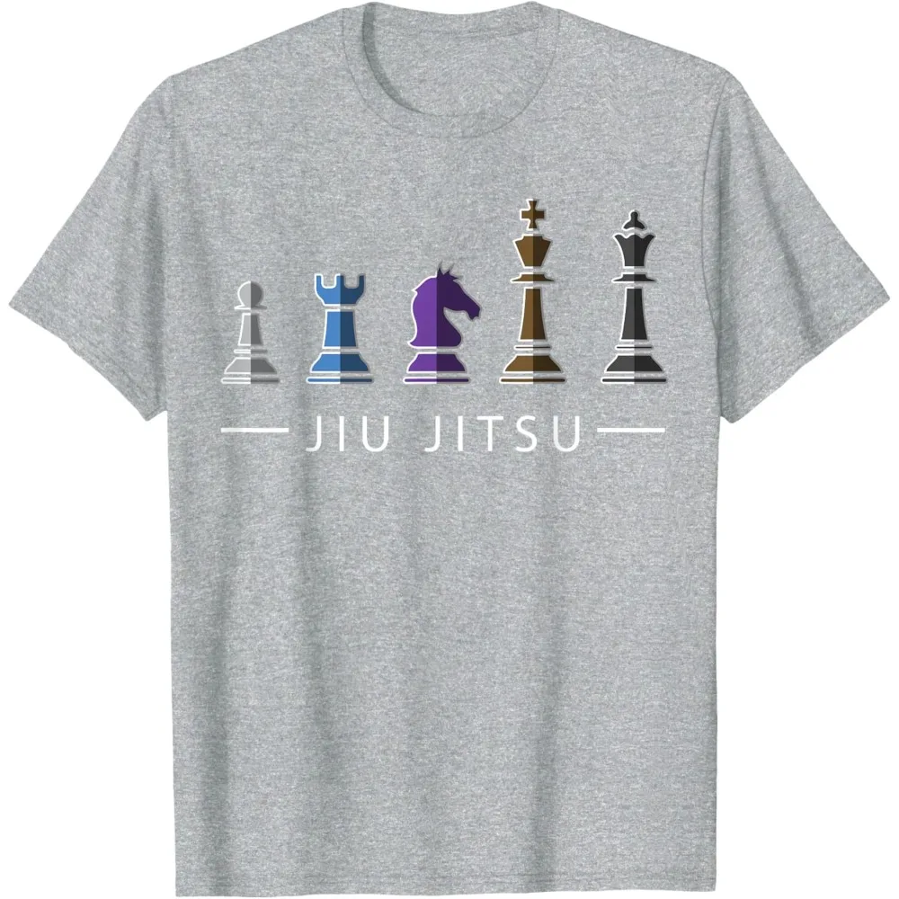 مضحك BJJ البرازيلي التي شيرت جيو جيتسو الشطرنج حزام المقاتلة MMA الهدايا المحملة فضفاضة س الرقبة رائجة البيع القمم الرجال النساء القطن قصير الأكمام #3