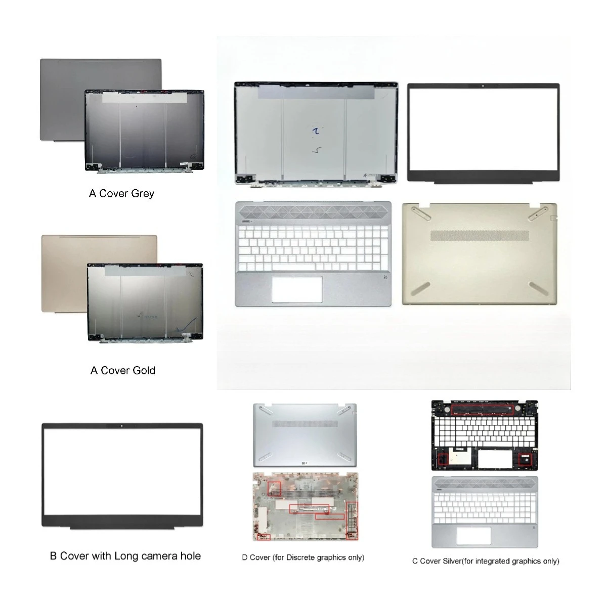 Suitable for 15-cs 15-cw TPN-Q208 TPN-Q210 laptop LCD screen top cover, screen frame, palm rest bottom shell ABCD Cover