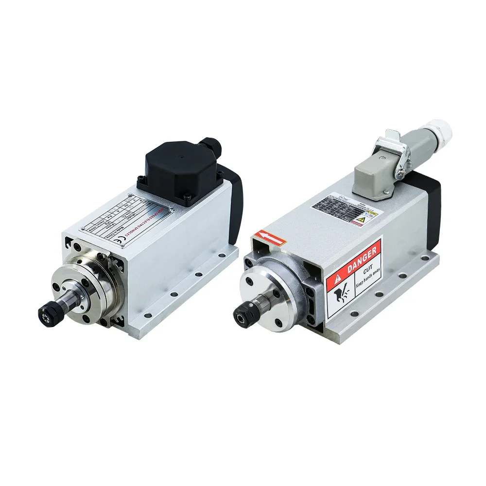 

Square 400HZ 24000RPM 2.2KW ER20 220V Aircooled CNC Lathe Spindle Machine Tool Spindle For Advertising Carving Material Wood