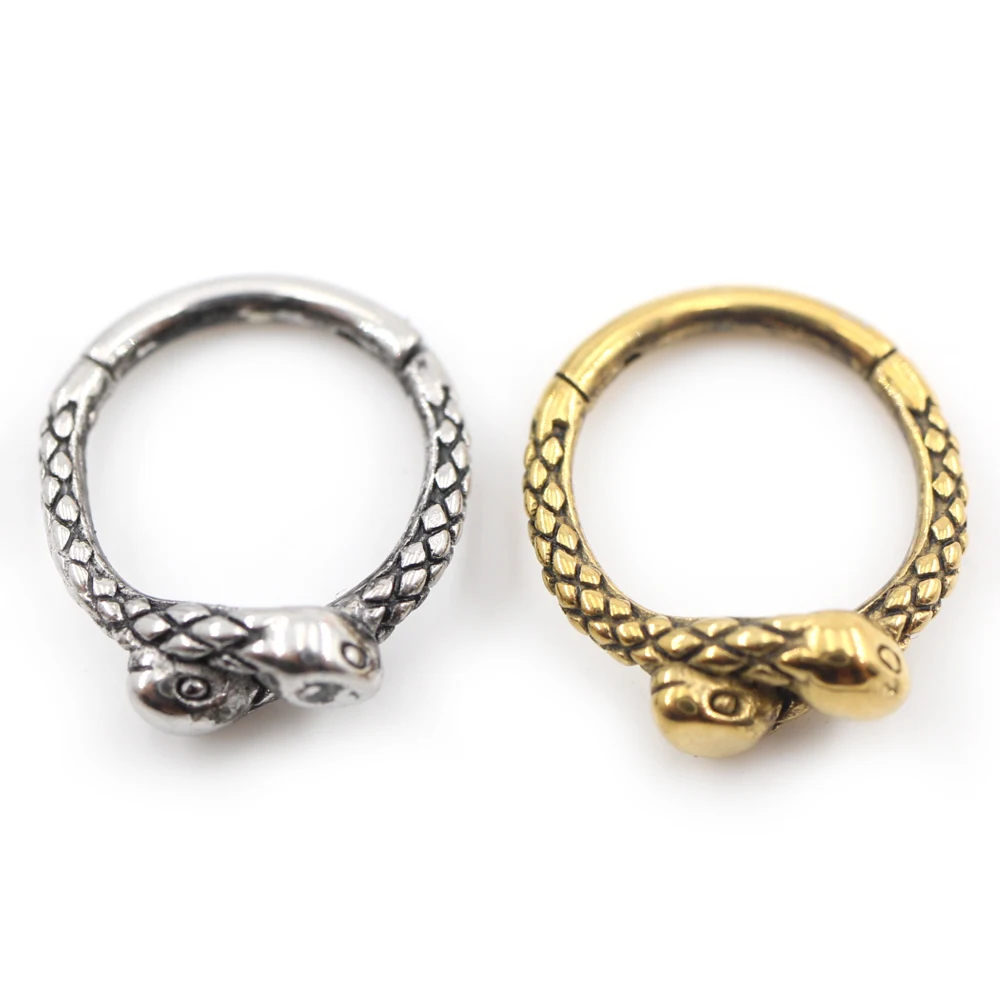 1PC Cone Snake Water Drop Zircon Stainless Steel Nose Ring Ear Captive Tragus Cartilage Helix Hoop Earring Piercing Body Jewelry