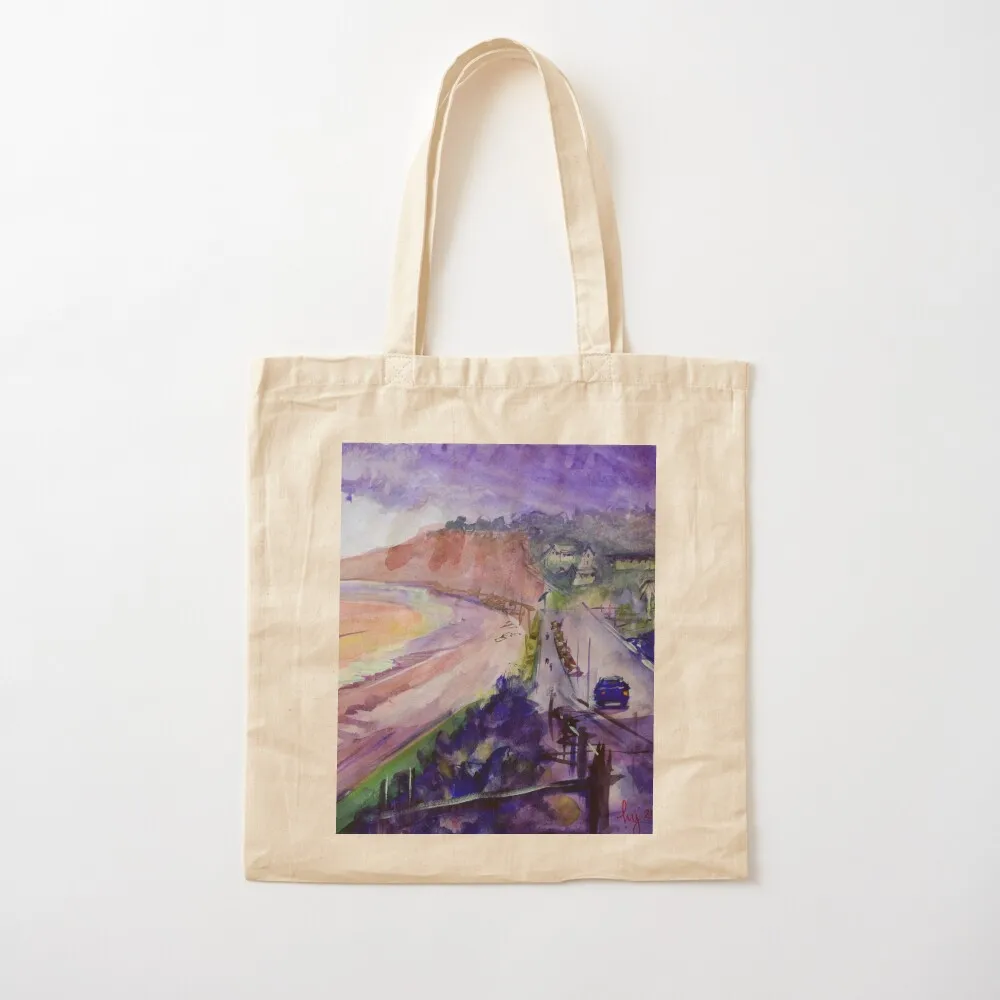 Budleigh Salterton in winter watercolor painting Tote Bag Big bag tote bags cloth bags bags luxury women